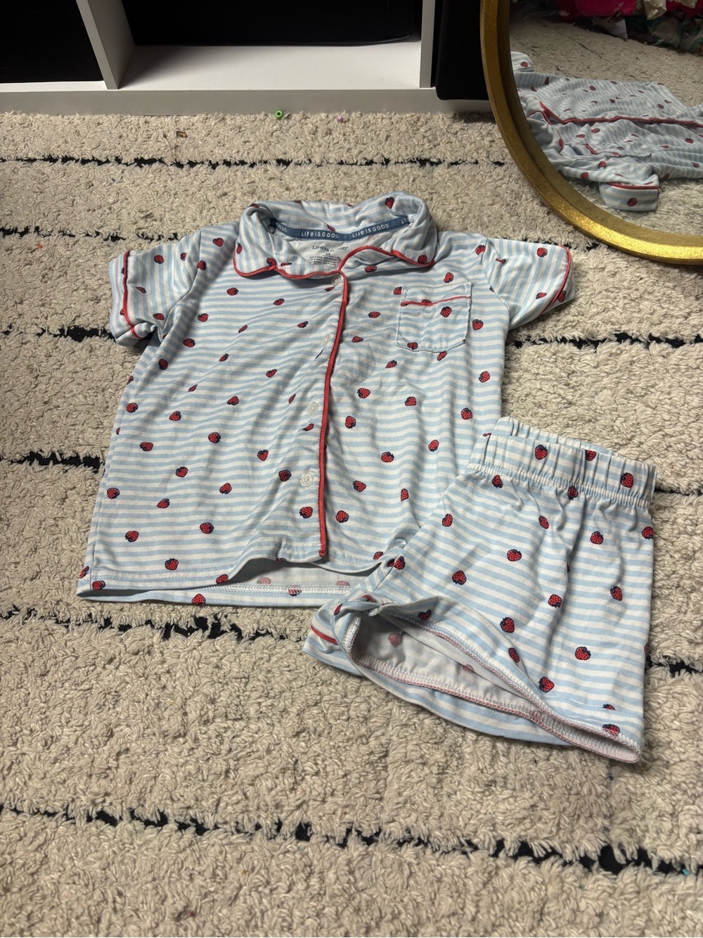 Life is Good Strawberry Pajama Set